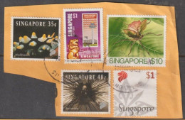 Singapore Stamps Used On Paper - Singapur (1959-...)