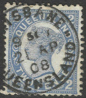 Queensland. 1907-11 QV. 2d Used. P12½,13. Crown Over A W/M SG 290. M3109 - Usati