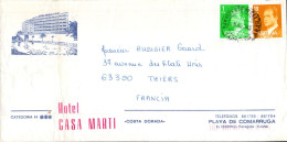 ESPAGNE AFFRANCHISSEMENT COMPOSE SUR LETTRE A EN TETE D'HOTEL POUR LA FRANCE 1984 - Briefe U. Dokumente