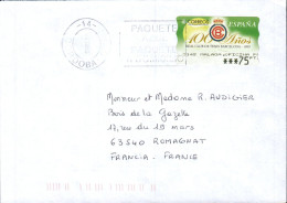 ESPAGNE VIGNETTE SEULE SUR LETTRE 2001 - Timbres De Distributeurs [ATM]