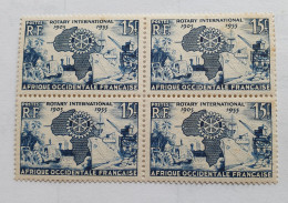 Bloc De 4 Timbres Neufs AOF 15F Afrique Occidentale Française 1955 - MNH YT 53 - Rorary International - Ungebraucht