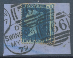 GB QV LE 2d Pl.13 (KD) Superb Used VARIETY: Heavy MISPERFORATED With Left Letters On The Right Side (making Impossible - Gebraucht