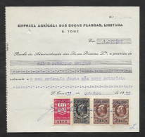 Portugal Sao Tome Et Principe Timbre Fiscal 1959 Reçu Plantation Cacao Et Café Receipt W/ Revenue Stamp Cocoa And Coffee - Lettres & Documents