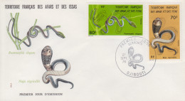 Enveloppe  FDC  1er  Jour   Territoire  Français  Des  Afars  Et  Des  Issas   Serpents   1976 - Slangen