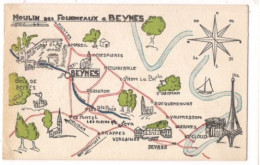 MOULIN Des FOURNEAUX BEYNES -  CARTE GEOGRAPHIQUE BEYNES ET ENVIRONS - - Beynes