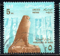 UAR EGYPT EGITTO 1964 SAVE THE MONUMENTS OF NUBIA CAMPAIGN HORUS AND FACADE OF NEFERTARI TEMPLE ABU SIMBEL 5m USED USATO - Usados