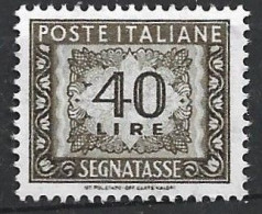 Repubblica Italiana, 1955/66 - 40 Lire Segnatasse, Fil. Stelle - Nr.117 MNH** - Segnatasse