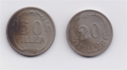 Hongrie 20 Et 50 Filler 1938 - Hongrie