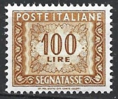 Repubblica Italiana, 1955/66 - 100 Lire Segnatasse, Fil. Stelle - Nr.119 MNH** - Impuestos