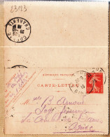 9084 /⭐ Carte-Lettre Modèle 540 Arcachon 07.10.1915 à ARNOUD Sage Femme 1er Classe La Combes Des Dames Cpaww1 - Cartes-lettres