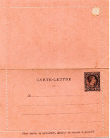 MONACO -- MONTE CARLO -- Entier Postal -- Carte-Lettre -- 25 C. Noir Sur Rose (1888) Prince Charles III - Postwaardestukken