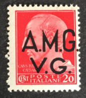 1945 - Trieste Venezia Giulia  AMG VG Soprastampa  - Imperiale - Cent 20  - Nuovo - Neufs