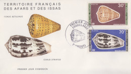 Enveloppe  FDC  1er  Jour   Territoire   Des   AFARS   Et   ISSAS    Coquillages   1976 - Coneshells