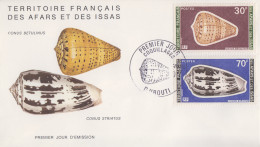 Enveloppe  FDC  1er  Jour   Territoire   Des   AFARS   Et   ISSAS    Coquillages   1976 - Muscheln