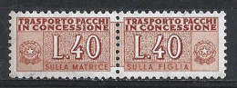 Repubblica Italiana, 1955/58 - 40 Lire Pacchi In Concessione, Fil. Stelle - Nr.5 MNH** - Pacchi In Concessione