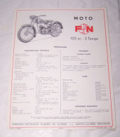 ANCIENNE PUB MOTO MOTOS FN 200 Cc STANDARD LUXE, 125 Cc 2 TEMPS, FABRIQUE NATIONALE D'ARMES, HERSTAL LEZ LIEGE - Motorräder