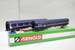 Arnold - Coffret 2 Voitures Lits T2 Carmillon SNCF ép. V / VI Réf. HN4343 Neuf N 1/160 - Scompartimento Viaggiatori