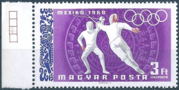 C5863 Hungary Olympics Mexico Sport Fencing MNH RARE - Estate 1968: Messico