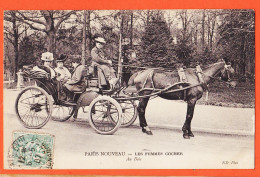 23067 / PARIS NOUVEAU Mme MOSER Femmes COCHER Au Bois Taximetre Cheval 1907 LEGROS à DROUIN C LAUZE Colombières - Transport Urbain En Surface