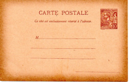 MONACO - MONTE CARLO - Entier Postal -- Carte-Postale - 10 C. Brun Sur Chamois (1892) Prince Albert 1er - Postal Stationery