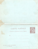 MONACO - MONTE CARLO - Entier Postal -- Carte-Postale - 10 C. Brun Sur Bleu Avec Réponse Payée (1893) Prince Albert 1er - Entiers Postaux