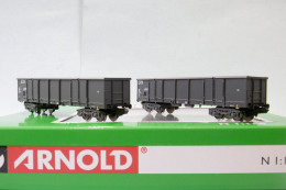 Arnold - 2 WAGONS TOMBEREAUX Eaos Gris SNCF ép. IV Réf. HN6535 Neuf NBO N 1/160 - Wagons Marchandises