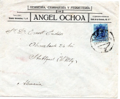 76324 - Spanien - 1920 - 40c Alphonse EF A Bf VITORIA -> URBACH (Deutschland) - Covers & Documents