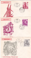 INDUSTRIES , REFINERY,  X5  COVERS FDC  1961  AUSTRIA - Usines & Industries