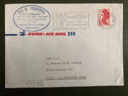 LETTRE Ets R COUGOUL Par Avion Pour La FRANCE TP LIBERTE 2,10 OBL.MEC.18-4 1985 971 POINTE A PITRE PPAL GUADELOUPE - 1982-1990 Liberté De Gandon