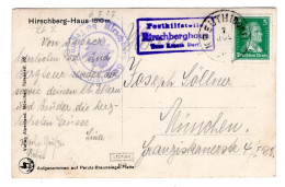 Bayern BEDARFSBELEG POSTHILFSSTELLENSTEMPEL HIRSCHBERGHAUS (K3092 - Autres & Non Classés