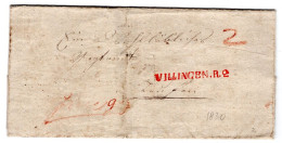 Baden 1830 Villinigen Taxierter Brief Mit Inhalt (T9743 - Autres & Non Classés
