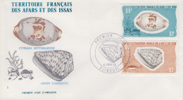 Enveloppe  FDC  1er  Jour   Territoire   Des   AFARS   Et   ISSAS    Coquillages   1976 - Muscheln