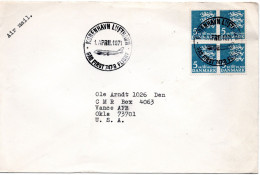 76326 - Dänemark - 1971 - 5Kr Wappen 田 A LpBf SoStpl KOBENHAVN ... - SAS FIRST 747-B FLIGHT -> Vance AFB, OK (USA) - Cartas & Documentos