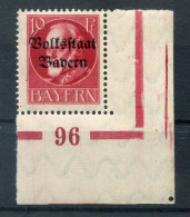 Bayern PLATTENNUMMER 96 Auf  119 Tadellos ** MNH POSTFRISCH (78668 - Altri & Non Classificati