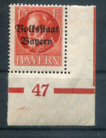 Bayern PLATTENNUMMER 47 Auf  120 Tadellos ** MNH POSTFRISCH (78651 - Otros & Sin Clasificación