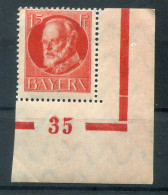 Bayern PLATTENNUMMER 35 Auf 115 Tadellos ** MNH POSTFRISCH (78646 - Autres & Non Classés