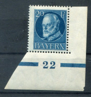 Bayern PLATTENNUMMER 22 Auf  97 Tadellos ** MNH POSTFRISCH (78682 - Andere & Zonder Classificatie