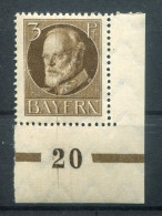 Bayern PLATTENNUMMER 20 Auf 94 Tadellos ** MNH POSTFRISCH (78620 - Otros & Sin Clasificación