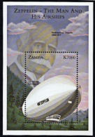 Zm0865a ZAMBIA 2001, Zeppelins, LZ-127 Graf Zeppelin, Miniature Sheet MNH - Zambie (1965-...)