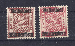 Württemberg 269a+b FARBE** MNH POSTFRISCH (74890 - Other & Unclassified