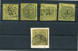 Württemberg 2aI,III,IVa+b,V LUXUS Gest. BPP (B0811 - Other & Unclassified