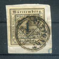 Württemberg 1 Herrlich Auf Gest. Luxusbriefstück 130EUR (L7733 - Altri & Non Classificati