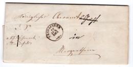 Württemberg 1865 CREGLINGEN Nach Mergentheim Dienstbrief  (T9776 - Altri & Non Classificati