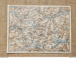 Carta O Cartina Del 1923 Aosta Gran Paradiso Testa D. Rutor M.Pourri T.C.I. - Carte Geographique