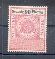 DR-Germania STEUERMARKE/STEMPELMARKE HESSEN 90Pf * MH (75570 - Unused Stamps