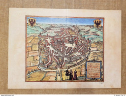 Veduta Città  Aquisgrana O Aachen Germania Anno 1572 Braun E Hogenberg Ristampa - Carte Geographique