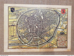 Veduta Città  Bruxelles O Bruxella Belgio Anno 1572 Braun E Hogenberg Ristampa - Carte Geographique