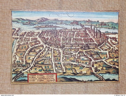 Veduta Della Città  Tours O Turo Francia Anno 1572 Braun E Hogenberg Ristampa - Carte Geographique