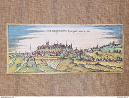 Veduta Città  Frisinga Freising Baviera Germania 1572 Braun E Hogenberg Ristampa - Carte Geographique