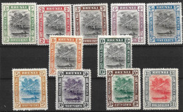 BRUNEI 1907 Definitives, Viwes Complete Set MH - Brunei (...-1984)